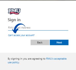 RMU Blackboard Recover Password