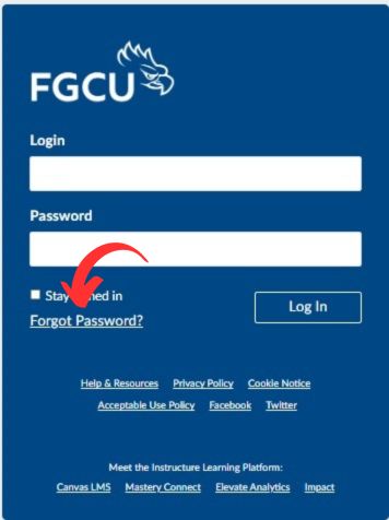FGCU Canvas Recover Password