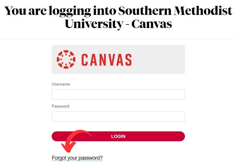 SMU Canvas Recover Password